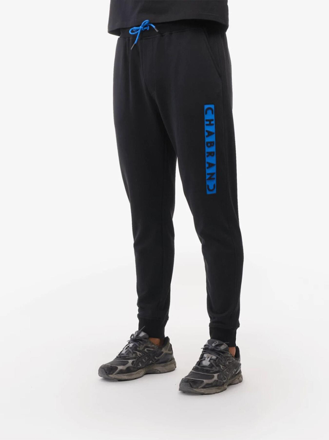 Pantalon jogging logo cadre relief vertical noir homme - Chabrand