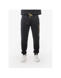 Pantalon jogging logo cadre relief vertical doré noir homme - Chabrand
