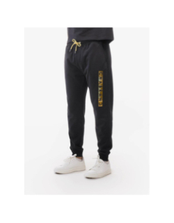 Pantalon jogging logo cadre relief vertical doré noir homme - Chabrand