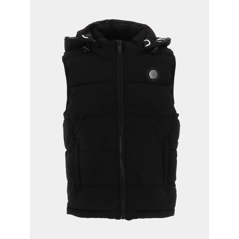 Doudoune à capuche sans manche noir garçon - Chabrand