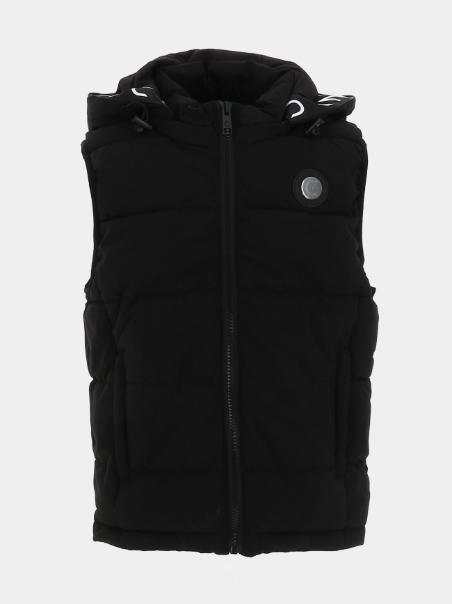 Doudoune à capuche sans manche noir garçon - Chabrand