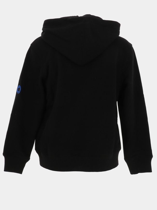 Sweat à capuche logo cadre relief noir garçon - Chabrand