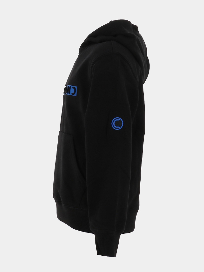Sweat à capuche logo cadre relief noir garçon - Chabrand