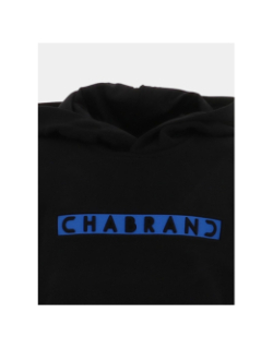 Sweat à capuche logo cadre relief noir garçon - Chabrand