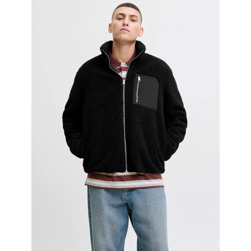 Manteau en peluche noir homme - Jack & Jones