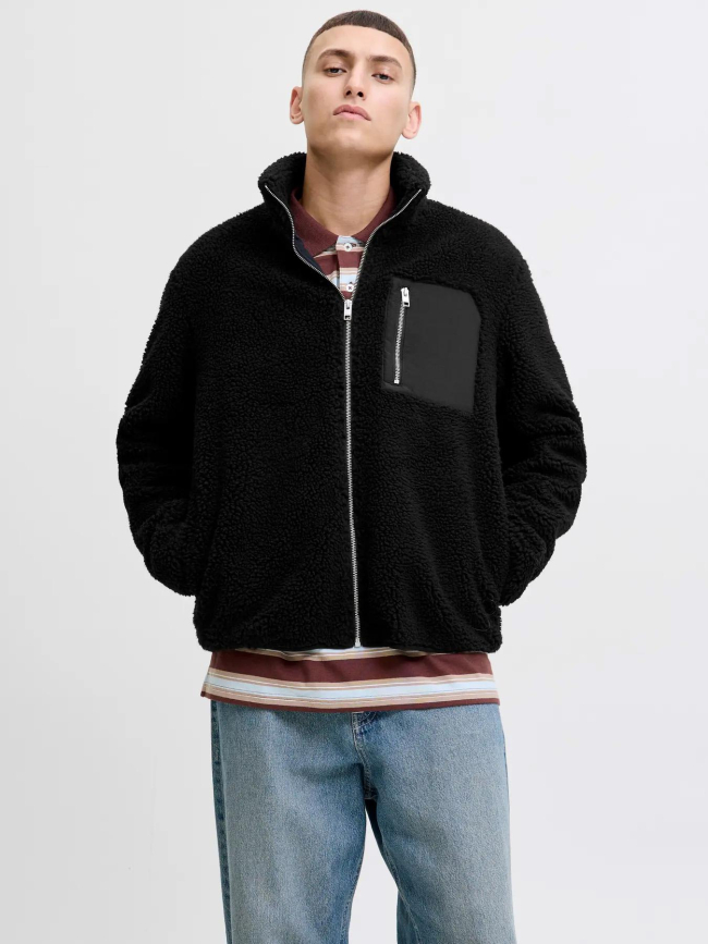 Manteau en peluche noir homme - Jack & Jones