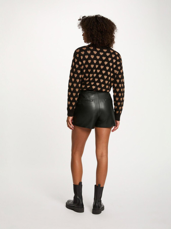 Pull cœur pailleté noir femme - Morgan