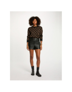 Pull cœur pailleté noir femme - Morgan