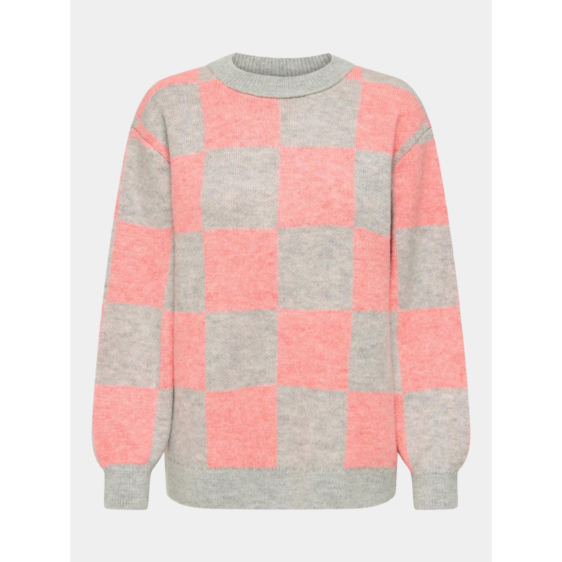 Pull en maille onlmaryland rose et gris femme - Only