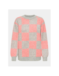 Pull en maille onlmaryland rose et gris femme - Only