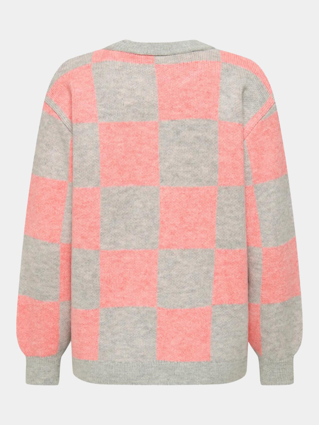 Pull en maille onlmaryland rose et gris femme - Only