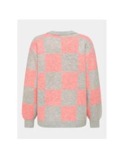 Pull en maille onlmaryland rose et gris femme - Only