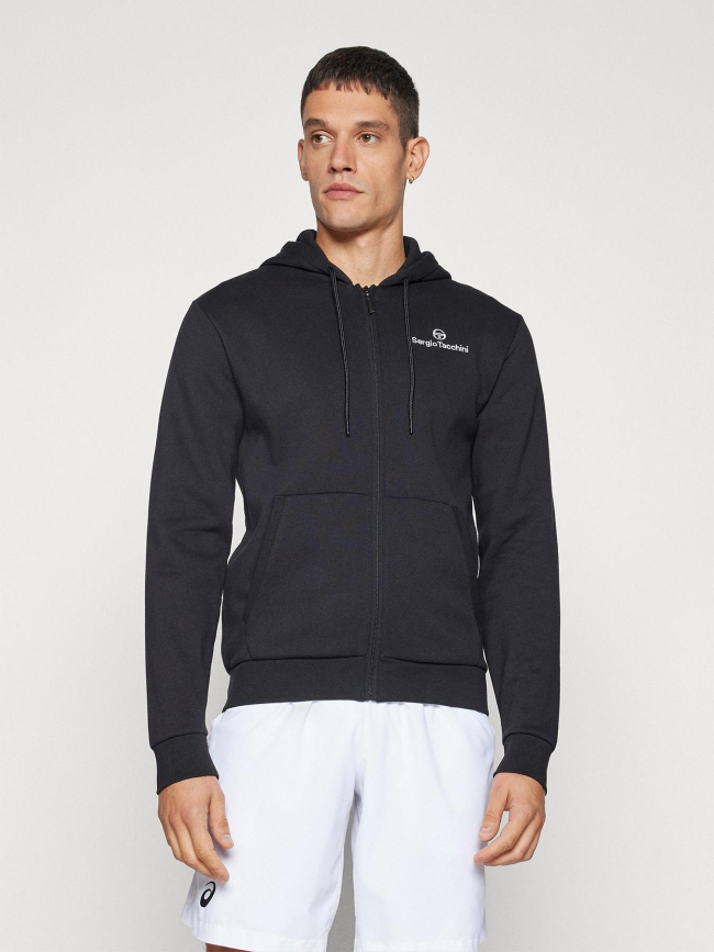 Sweat à capuche zippé cipresso noir homme - Sergio Tacchini