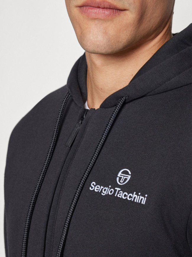 Sweat à capuche zippé cipresso noir homme - Sergio Tacchini