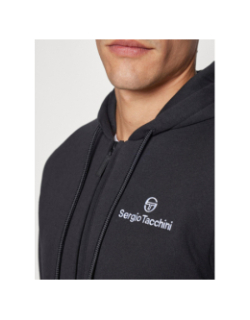 Sweat à capuche zippé cipresso noir homme - Sergio Tacchini