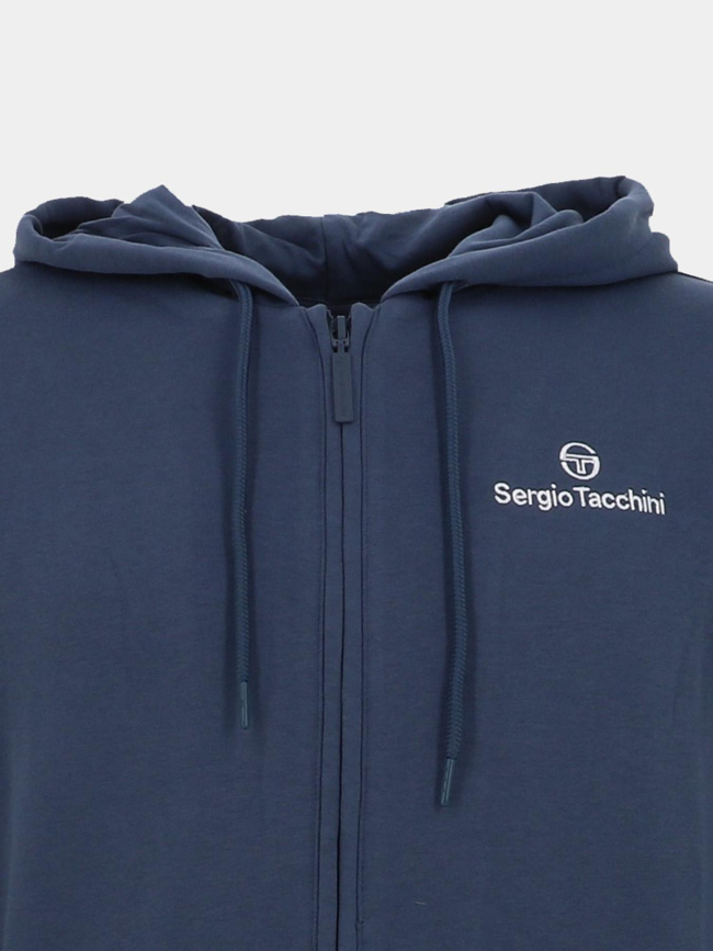 Sweat à capuche zippé cipresso bleu homme - Sergio Tacchini