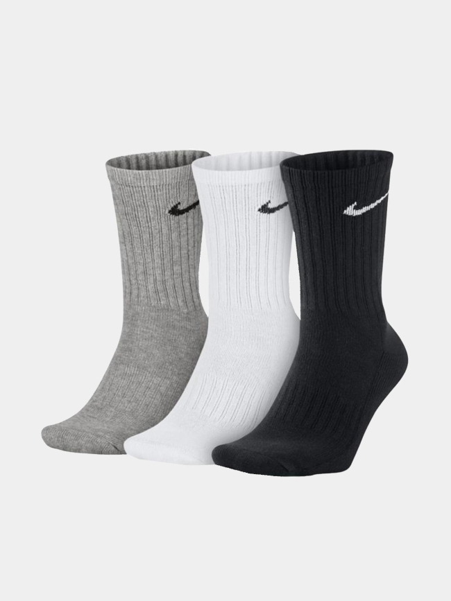 Pack de 3 paires de chaussettes crew noir blanc gris adulte - Nike