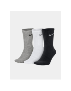 Pack de 3 paires de chaussettes crew noir blanc gris adulte - Nike