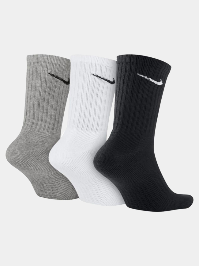 Pack de 3 paires de chaussettes crew noir blanc gris adulte - Nike