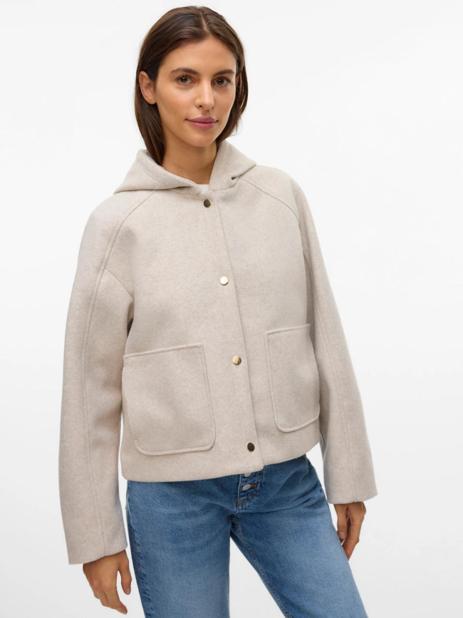 Manteau court fortunerome beige femme - Vero Moda