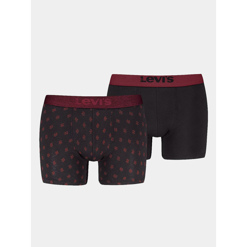 Pack de 2 boxers denim geo noir et bordeaux homme - Levi's