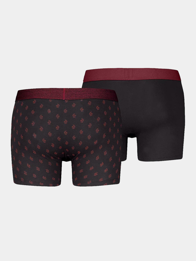Pack de 2 boxers denim geo noir et bordeaux homme - Levi's
