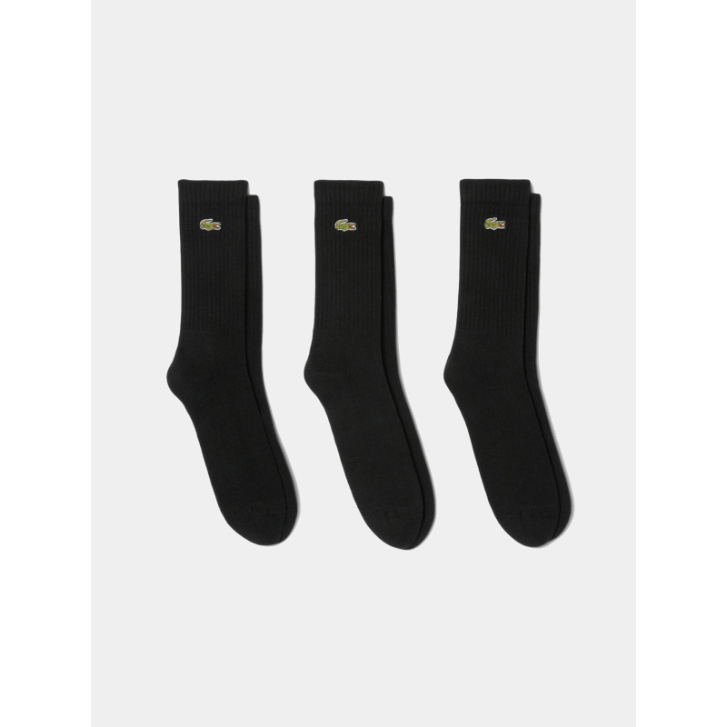 Pack de 3 paires de chaussettes hautes noir - Lacoste