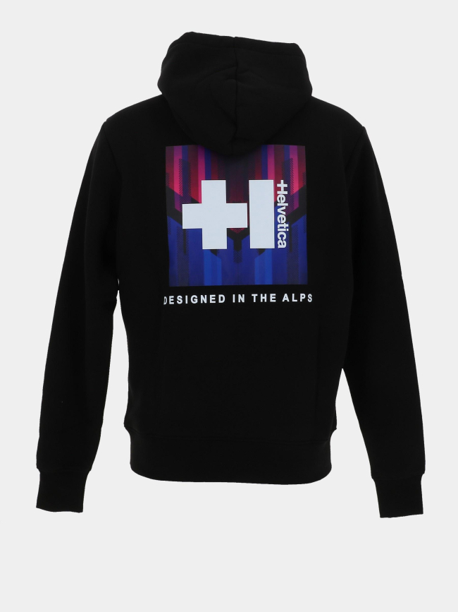 Sweat à capuche square noir homme - Helvetica