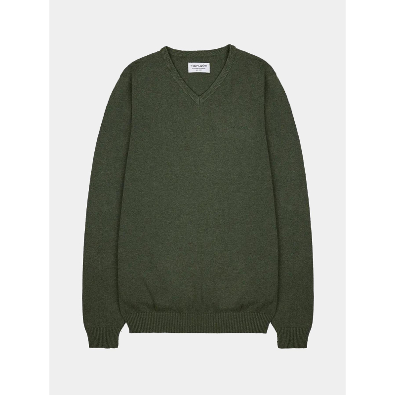 Pull col v pulser 3 kaki homme - Teddy Smith