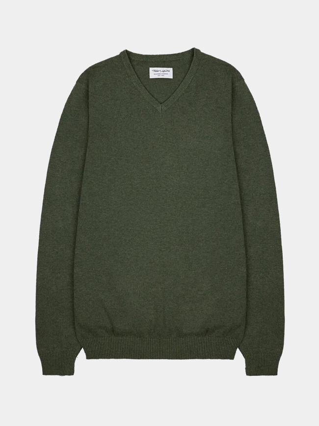 Pull col v pulser 3 kaki homme - Teddy Smith