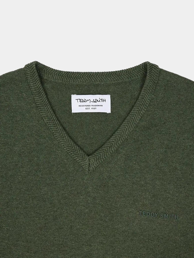 Pull col v pulser 3 kaki homme - Teddy Smith