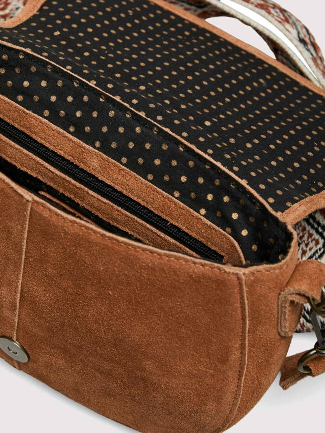 Sac teddy cross body en suède julia marron femme - Pieces