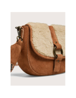 Sac teddy cross body en suède julia marron femme - Pieces