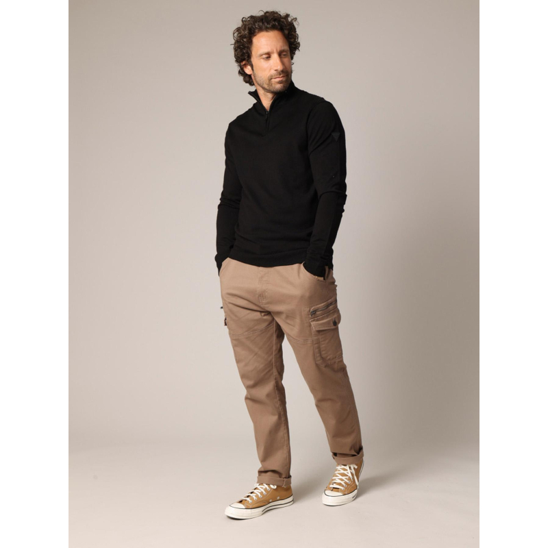 Pull col zippé almanach noir homme - Deeluxe