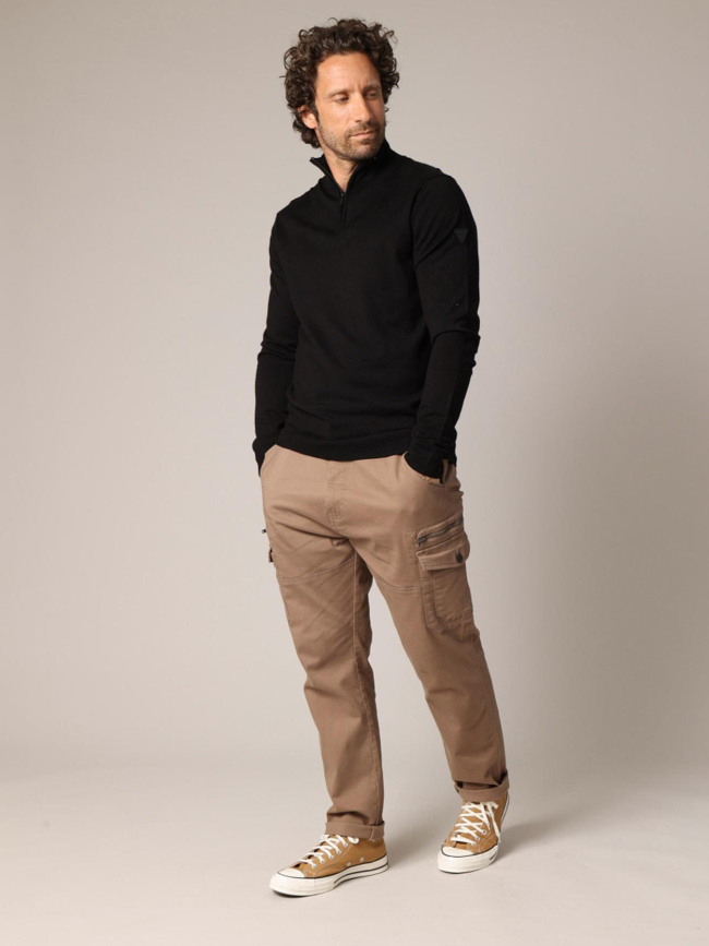 Pull col zippé almanach noir homme - Deeluxe