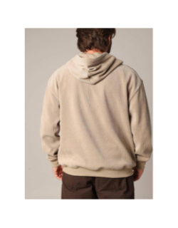 Sweat à capuche côtelé toroy beige homme - Deeluxe