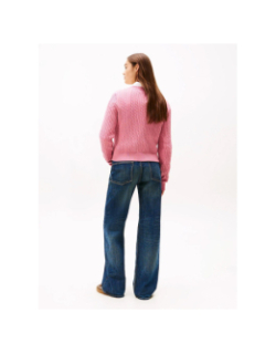 Pull torsadé cable essential rose femme - Tommy Jeans