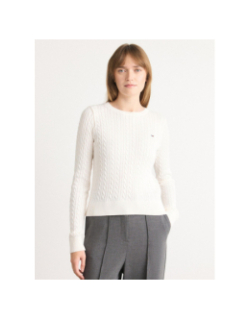 Pull torsadé cable essential blanc femme - Tommy Jeans