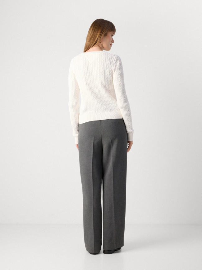 Pull torsadé cable essential blanc femme - Tommy Jeans