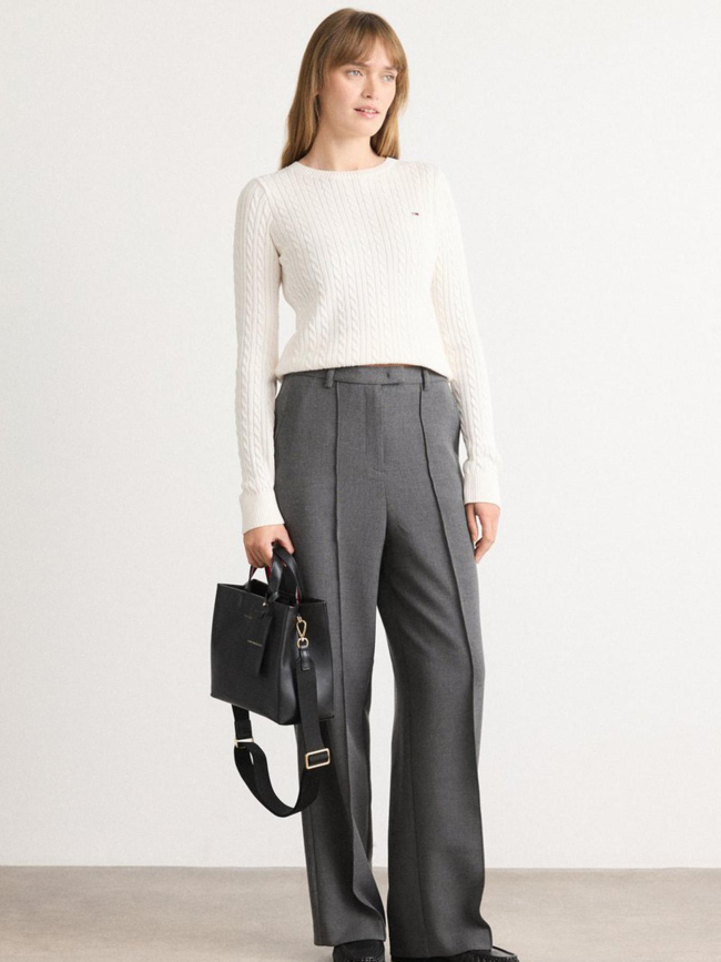 Pull torsadé cable essential blanc femme - Tommy Jeans