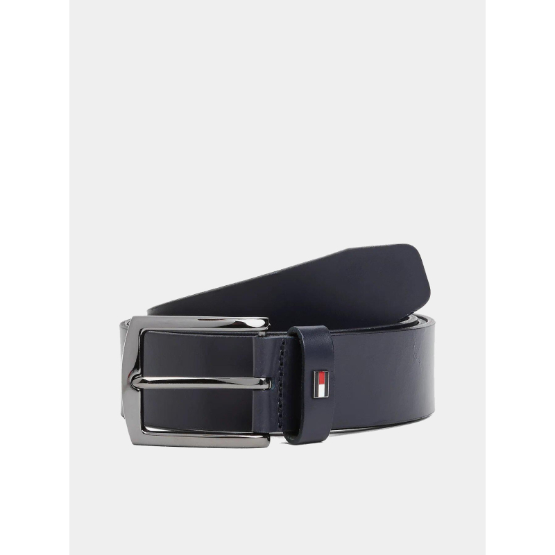 Ceinture en cuir denton à drapeau bleu marine homme - Tommy Hilfiger