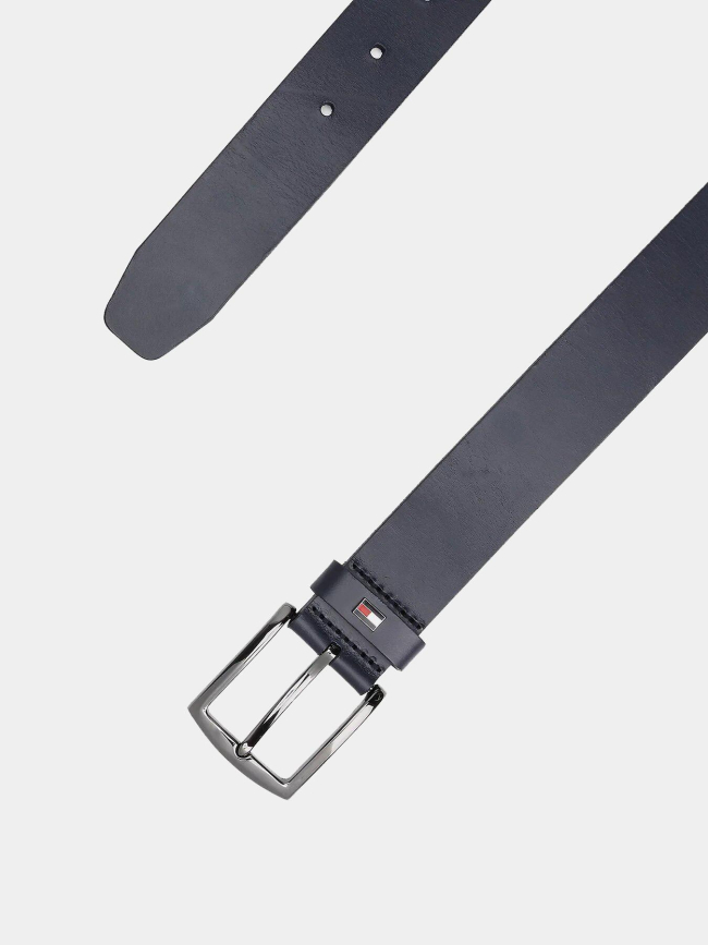 Ceinture en cuir denton à drapeau bleu marine homme - Tommy Hilfiger