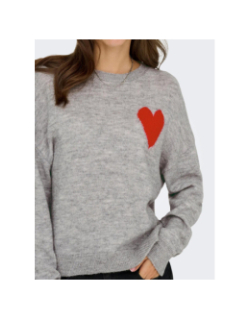 Pull cœur vittoria gris femme - Jdy