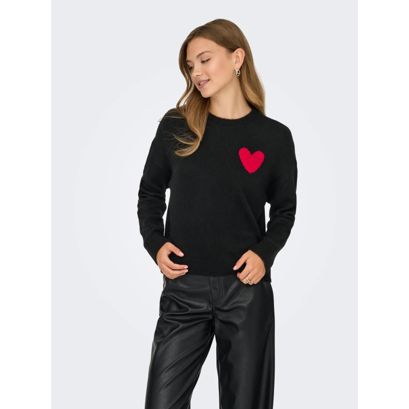 Pull cœur vittoria noir femme - Jdy