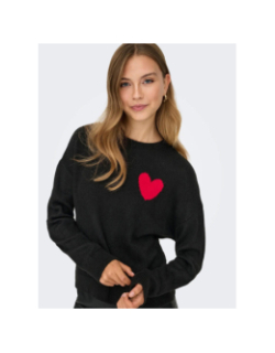Pull cœur vittoria noir femme - Jdy