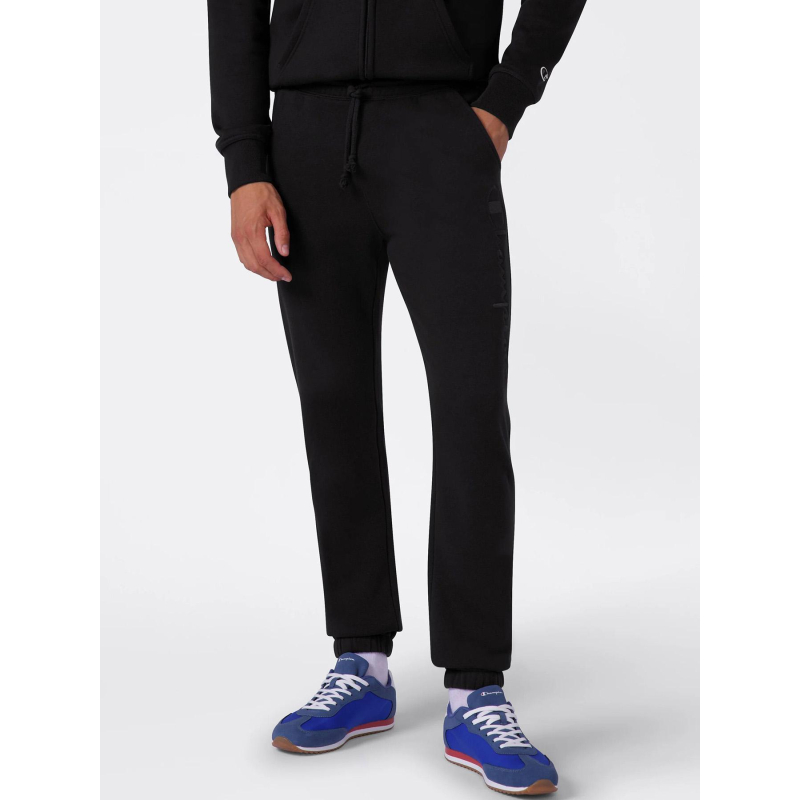 Pantalon jogging à logo brodé vertical noir homme - Champion