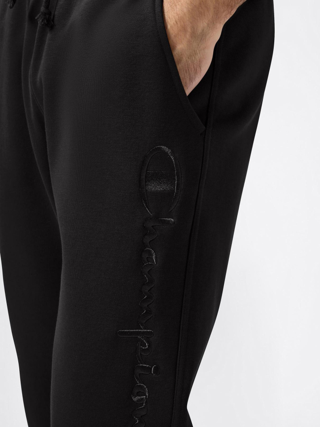 Pantalon jogging à logo brodé vertical noir homme - Champion