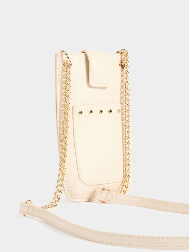 Pochette téléphone à clous clotel écru femme - Morgan