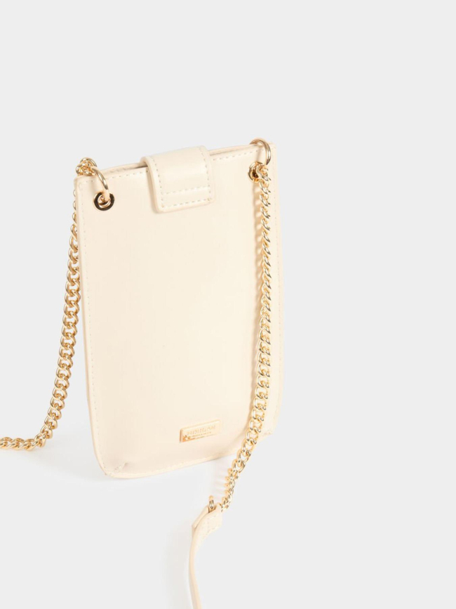 Pochette téléphone à clous clotel écru femme - Morgan