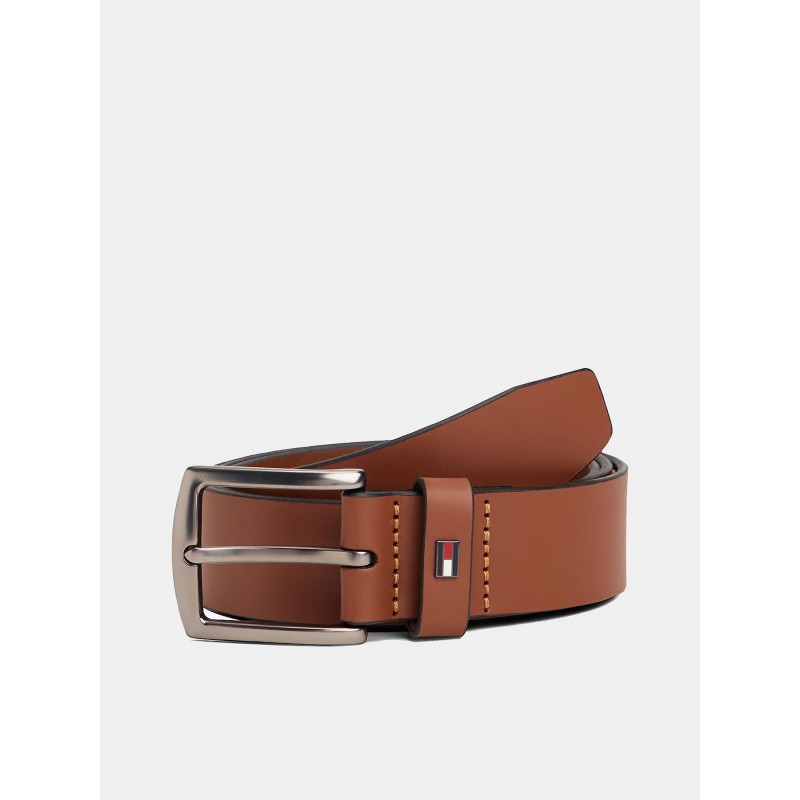 Ceinture en cuir denton à drapeau marron homme - Tommy Hilfiger